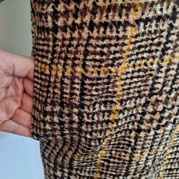 Celine Phoebe Philo Mini Dress Silk Lightweight Plaid Cream Black Brown - Picture 8 of 12